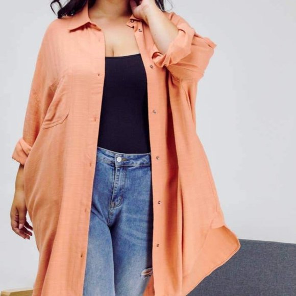 Oversized Button-Down Shirt - Picture 1 of 5